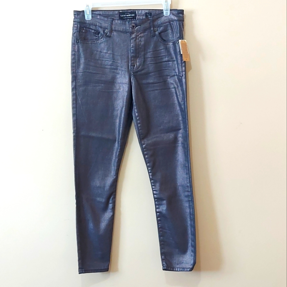 NWT Lucky Ava Skinny Metallic Jeans